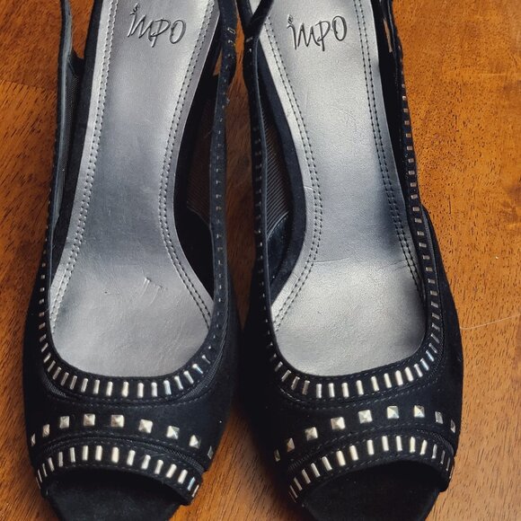 IMPO ~ Sz 10M ~ Mesh and Rhinestone Heels ~ Excellent Condition - Picture 3 of 7